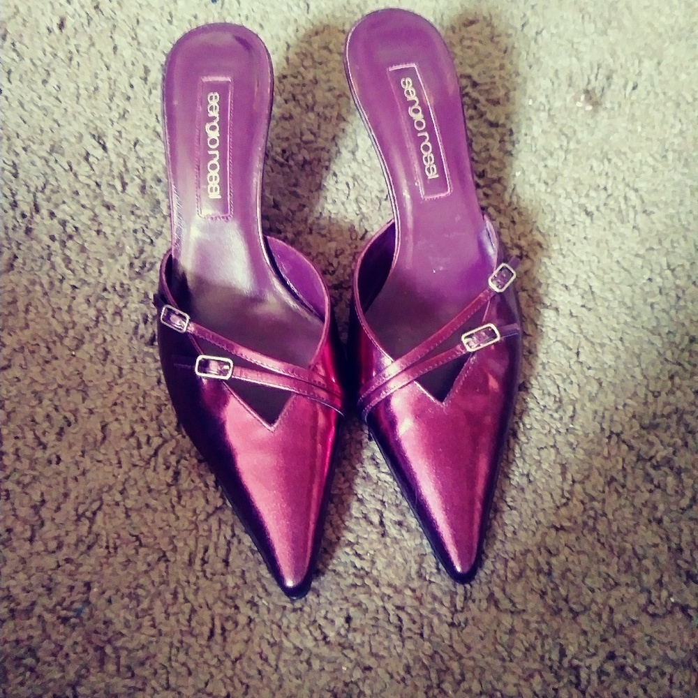 SALE Sergio Rossi Purple Pointy Toe Heels